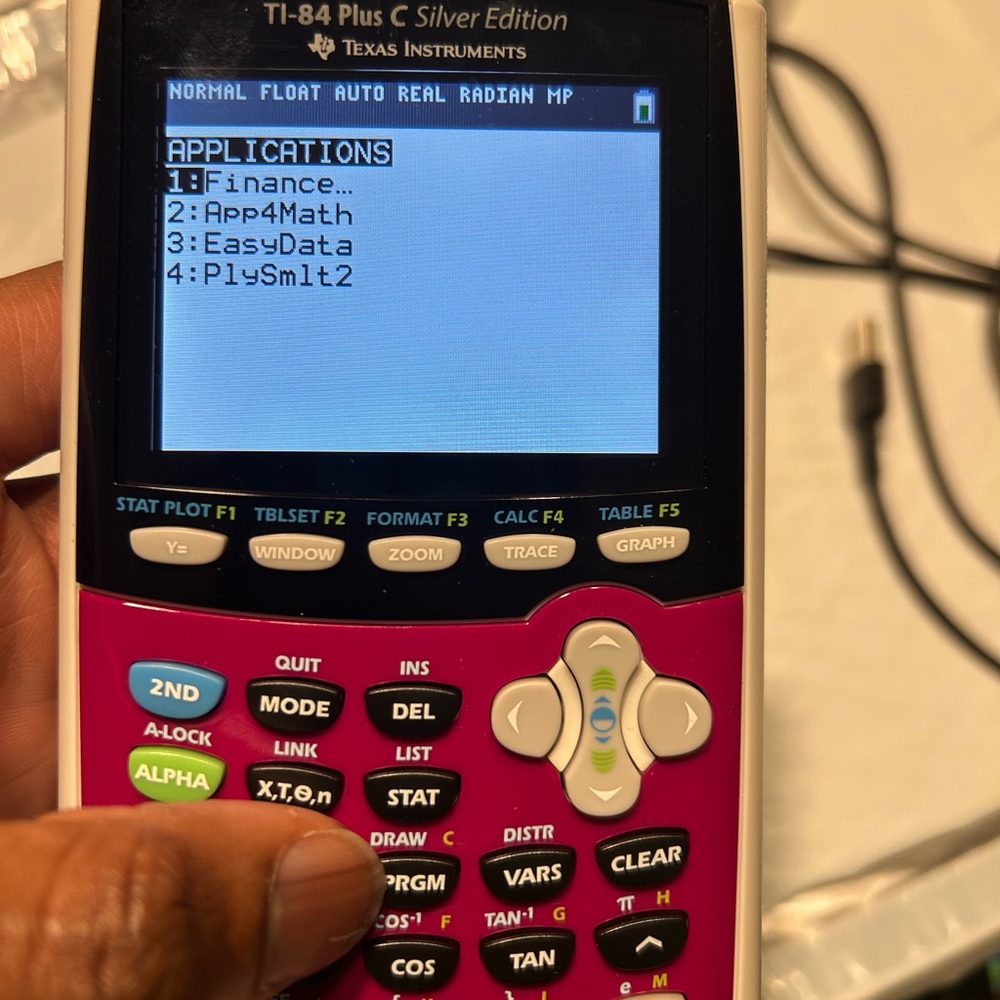 Texas Instrument TI 84 Plus C Graphing Calculator W Cover Tested Raspberry - Picture 10 of 12